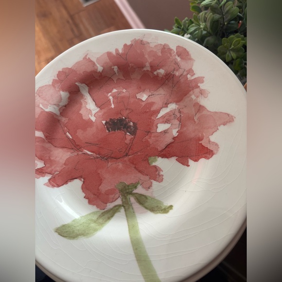 4 Vintage Royal Stafford Red Poppy Salad Dessert Plates 8.5" Made in England - Picture 7 of 8